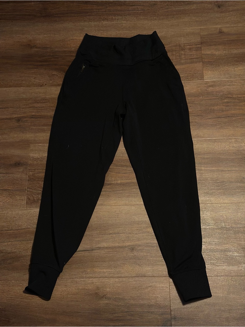 90 Degree By Reflex Black High-Rise Jogger Pants with Zip Pockets